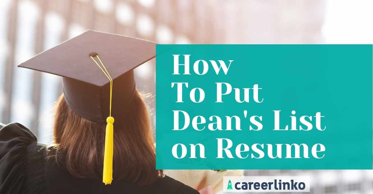 How to put Dean's list on resume - Careerlinko